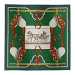 HERMES Шёлковый шарф Mulberry зелёный, Green - фото 6