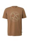 Футболка QS BASIC RUNDHALS MIT FRONTDRUCK, Sandstein/Beige - фото 5