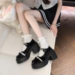 Alxnan Туфли Мэри Джейн на платформе черные, цвет Black - фото 10