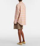 Клетчатая фланелевая рубашка-овершот Róhe, Pink Beige Check - фото 3