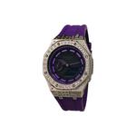 Часы Casio G-Shock Analog-Digital 2100 Series, арт. GA-2100-1A, фиолетовый/стразы - фото