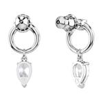 Серьги грушевидной формы с цирконием Swarovski, белый - фото 6