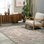 Коврик с бахромой в традиционном стиле Zelie nuLOOM, 122x183 см, синий - фото