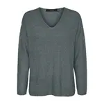 Свитер Vero Moda Crew Lefile v neck, зеленый - фото 3