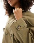 ONLY короткий тренч цвета хаки - фото 4