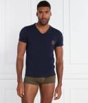 Футболка мужская Versace облегающего кроя с V-образным вырезом, синий - фото 3