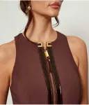 Платье Elisabetta Franchi, коричневый - фото 4