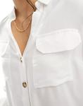 Белая рубашка Vero Moda с карманами и воротником на пуговицах - фото 2