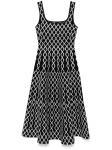Maje платье миди с геометричным принтом, черный - фото