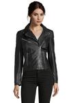 Кожаная куртка Эмилия в стильном дизайне 7eleven, черный - фото 2
