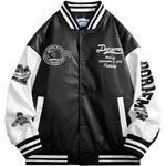 Бейсбольная куртка унисекс Doraemon, черная (с отворотами) - фото 2