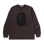 Футболка BAPE Ape Head Brushed Cotton Long-Sleeve Tee, Charcoal - фото