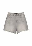 Джинсовые шорты Stradivarius, серый деним - фото