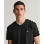 Футболка Gant Shield short sleeve v neck, черный - фото 4