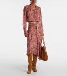 Блузка из крепа Neolin с принтом Marant Etoile, Rust - фото 2