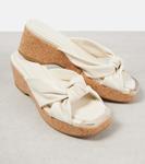 Кожаные мюли Avenue 50 на танкетке Jimmy Choo, Latte - фото 5