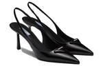 Кроссовки patched logo brushed leather slingback heels 'black' Prada, черный - фото 2