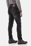 Джинсы рокового дизайна CIPO & BAXX, черный - фото 3