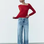 Трикотажная футболка ZARA, красная - фото 6