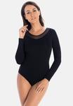 Боди Teyli Langärmeliger Viskose suit Amber, черный - фото