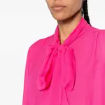 Блузка с бантом на воротнике PINKO, розовый - фото 8