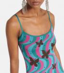 Платье миди из жаккарда Alessandra Rich, Aqua-Multi - фото 4