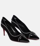 Лакированные туфли duvette со стразами 70 Christian Louboutin, черный - фото