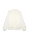 Блуза Marks & Spencer Button-down blouse, Ivory/Mottled Beige - фото 5