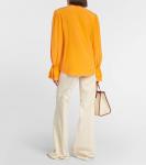 Шелковая блузка ETRO, оранжевый - фото 3