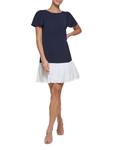 Платье-трапеция с оборкой по подолу DKNY, цвет Navy Ivory - фото