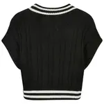 Свитер Urban Classics Cropped Knit College v neck, черный - фото 3