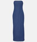 Платье миди из денима Alba без бретелек Tove, синий - фото