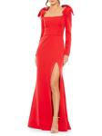 Платье-русалка с бантом на плечах Mac Duggal, красный - фото