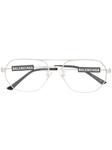 Balenciaga Eyewear очки-пилоты с логотипом, серебристый - фото
