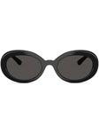 Солнцезащитные очки в овальной оправе Dolce & Gabbana Eyewear, черный - фото
