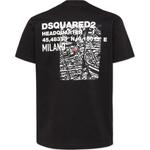 Футболка Cotton с принтом Map DSQUARED 2, черный - фото 4