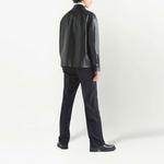 Кожаная куртка мужская черная Prada, черный - фото 3