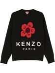 Kenzo свитер с цветком Боке, черный - фото