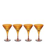 Бокалы для мартини L'Objet Prism, набор из 4 шт, оранжевый - фото