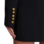 Черное мини-платье BALMAIN с V-образным вырезом и пуговицами - фото 10