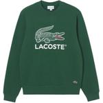 Свитшот из хлопка с принтом логотипа LACOSTE, зеленый - фото