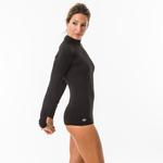 Женская футболка для серфинга с длинным рукавом, устойчивая к ультрафиолетовому излучению, черная Olaian - фото 4