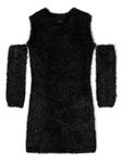 Monnalisa платье мини с искусственным мехом, черный - фото