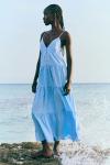 Платье H&M Tiered Strappy, голубой - фото 3