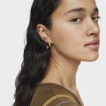 Серьги-кольца Tous Basic Short Colors, серебро с 18-каратным золотым покрытием/хромдиопсид - фото 6