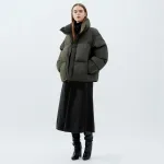 Объемная куртка с подкладкой Uniqlo Unisex, 57 оливковый - фото 4