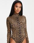 Боди с леопардовым принтом ASOS DESIGN Petite - фото 4