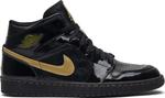 Кроссовки Air Jordan 1 Retro PL Metallic Gold 2003, черный - фото