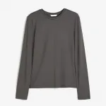 Лонгслив H&M Jersey, темно-серый - фото