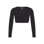 Топ Nike x SKIMS Matte Wrap Long Sleeve Cropped, черный - фото